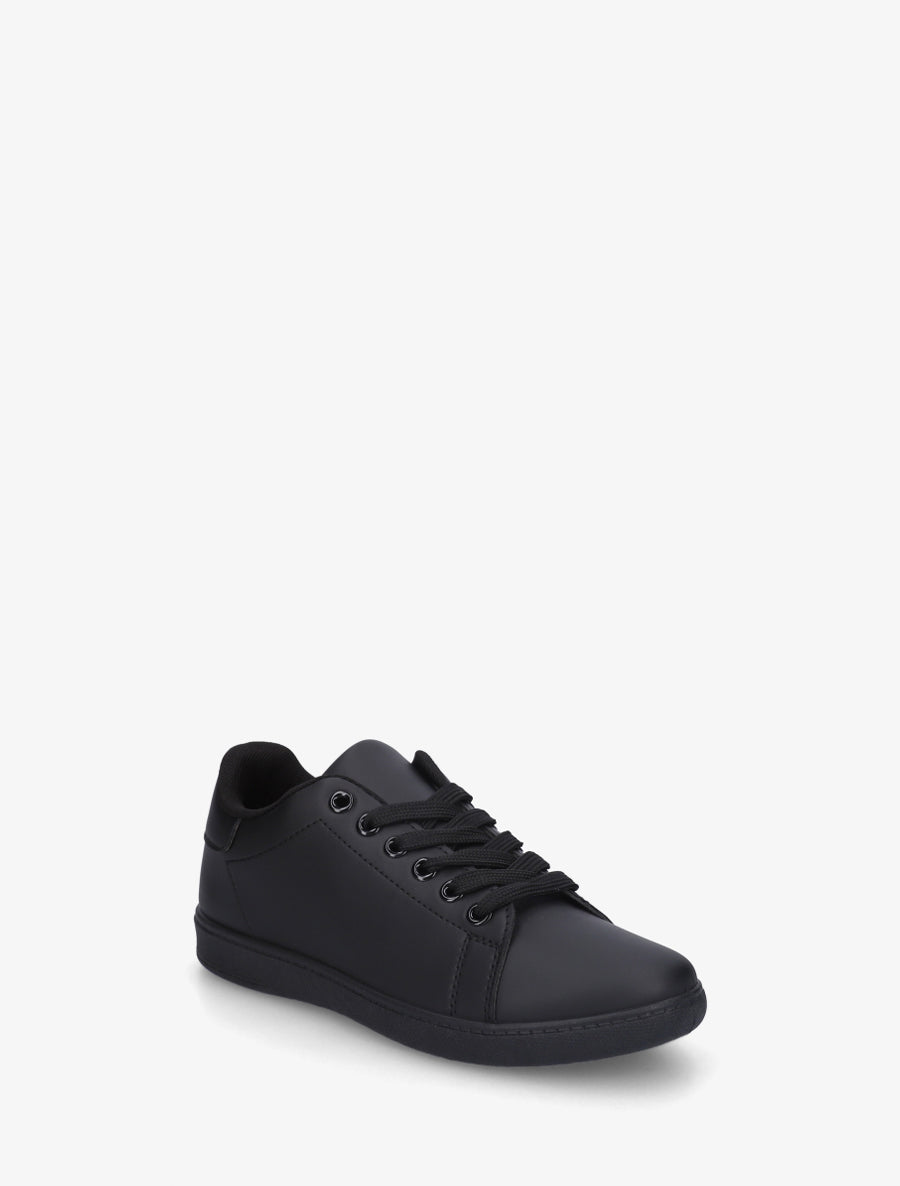Sneakers basiques en simili - Noir - 2