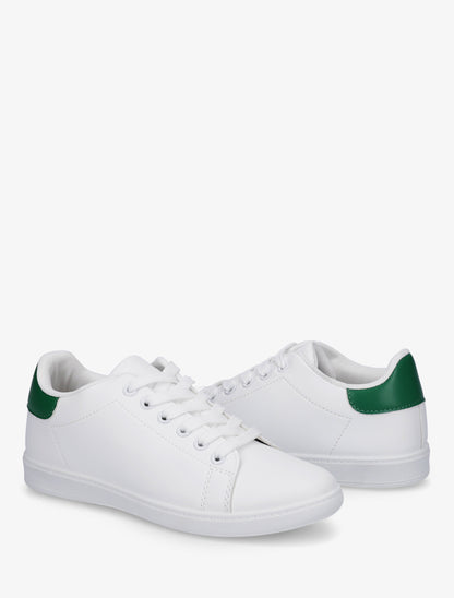 Sneakers basiques en simili - Vert - 4