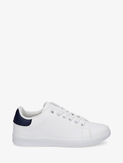 Sneakers basiques en simili - Marine - 1
