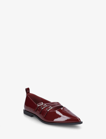 Ballerines à bouts pointus et brides - Bordeaux - 2