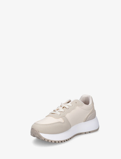 Baskets à empiècement graphique - Beige - 3