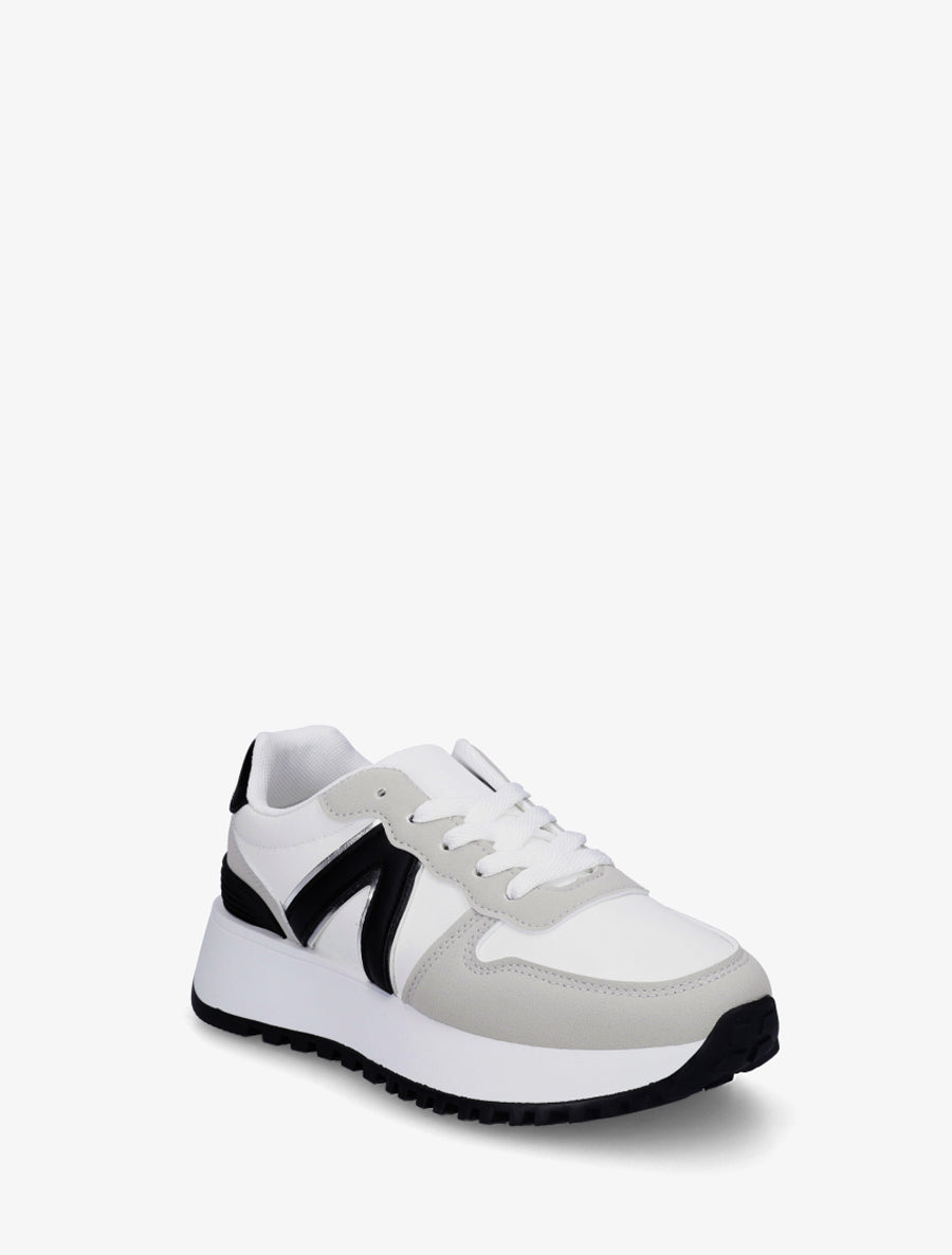 Baskets à empiècement graphique - Gris clair - 2