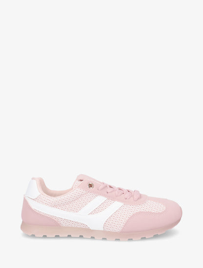 Baskets en maille à contrefort contrastant - Rose - 1