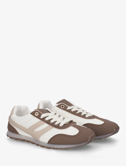 Baskets en maille à contrefort contrastant - Marron - 4