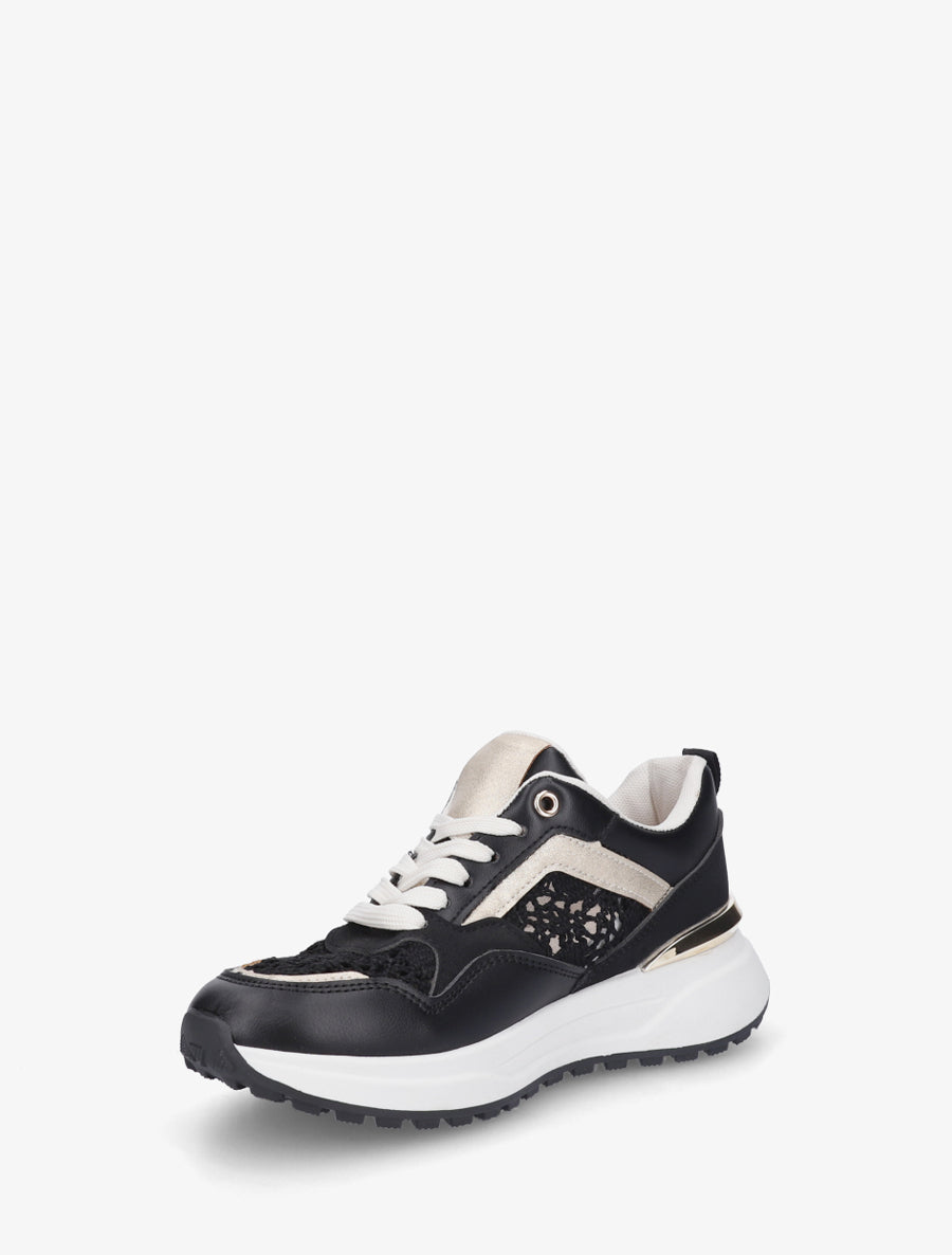 Baskets à empiècements crochet - Noir - 3