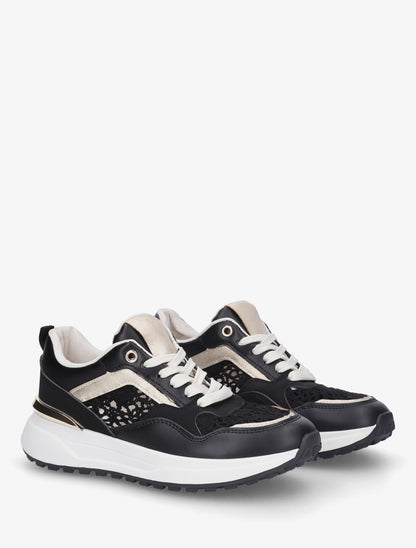 Baskets à empiècements crochet - Noir - 4