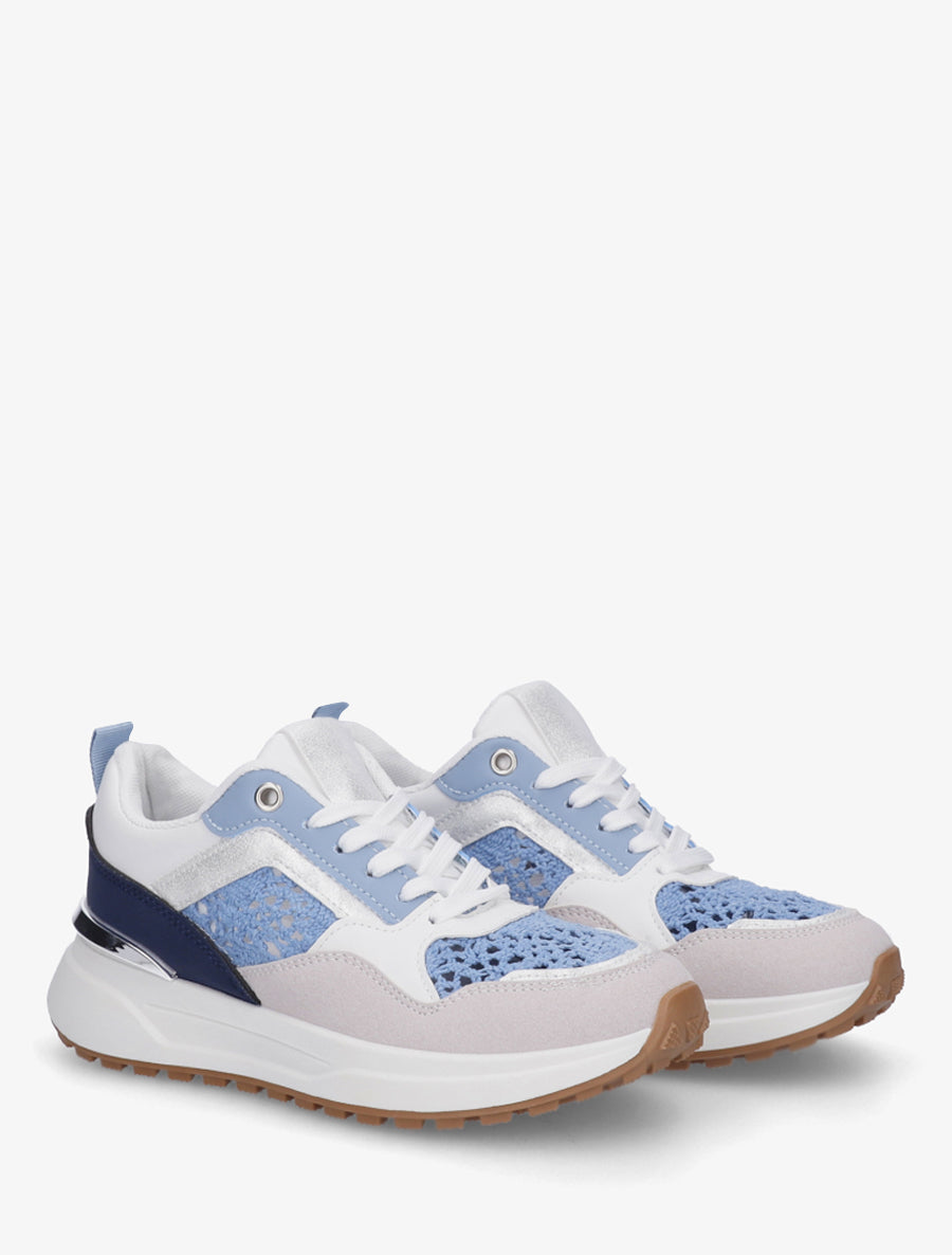 Baskets à empiècements crochet - Bleu - 4