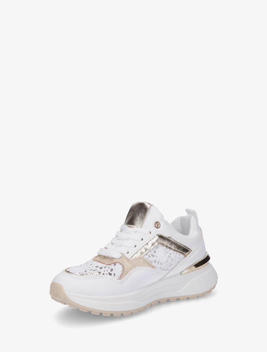 Baskets à empiècements crochet - Blanc - 3