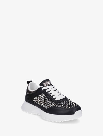Sneakers ajourées à strass - Noir - 2