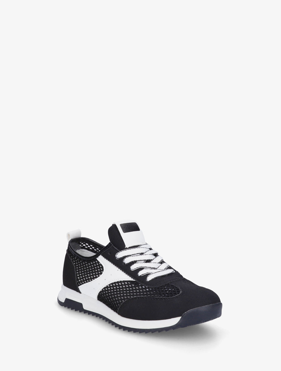 Baskets bi-matière ajourées - Noir - 2