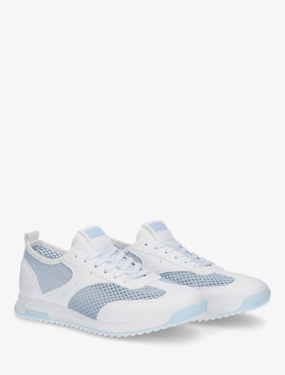 Baskets bi-matière ajourées - Bleu ciel - 4