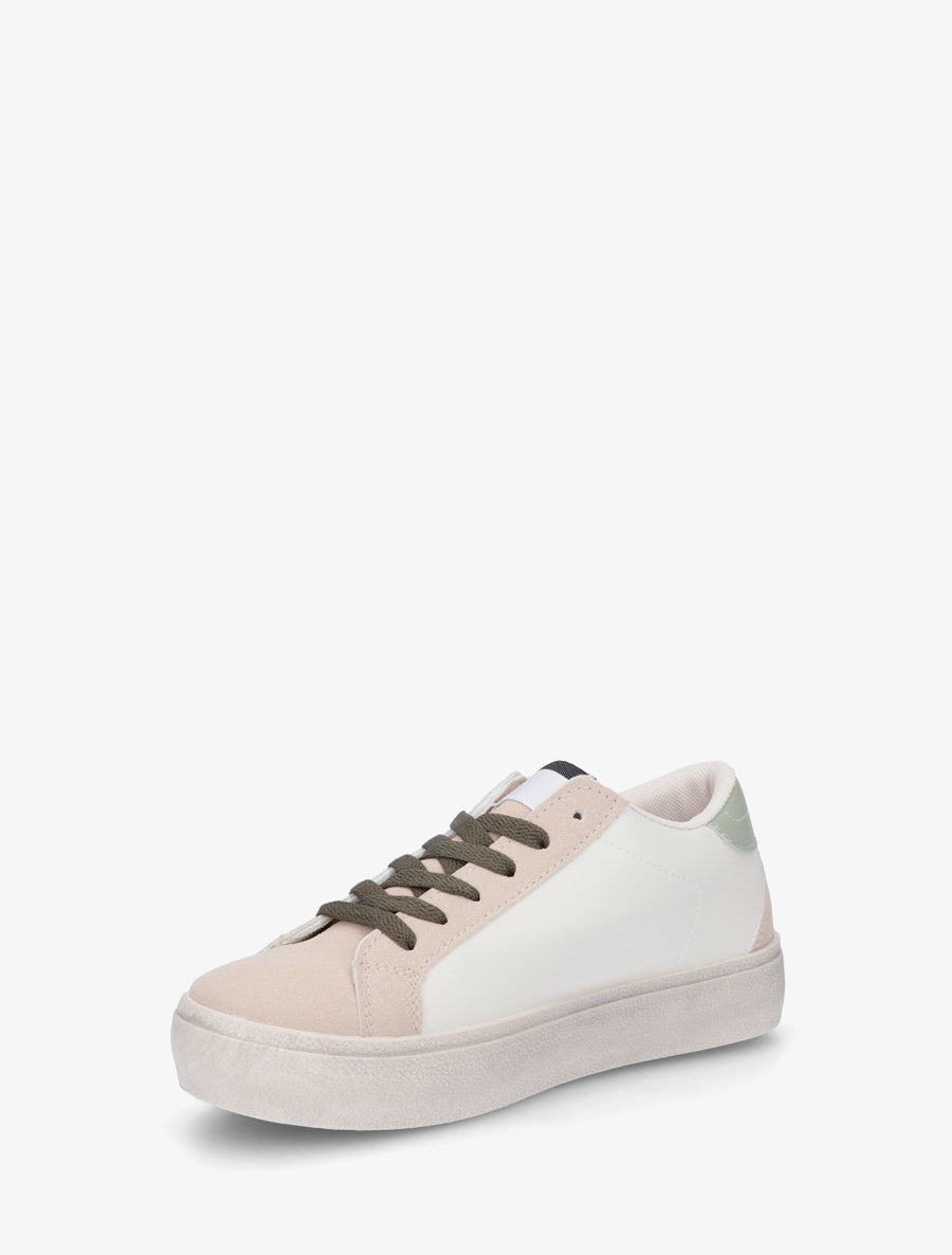 Sneakers floqués à semelle effet vintage - Vert - 3