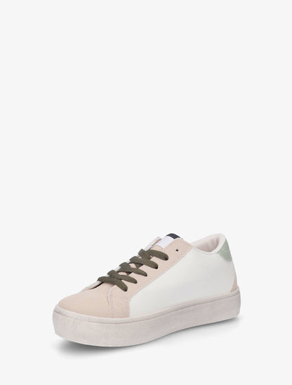 Sneakers floqués à semelle effet vintage - Vert - 3