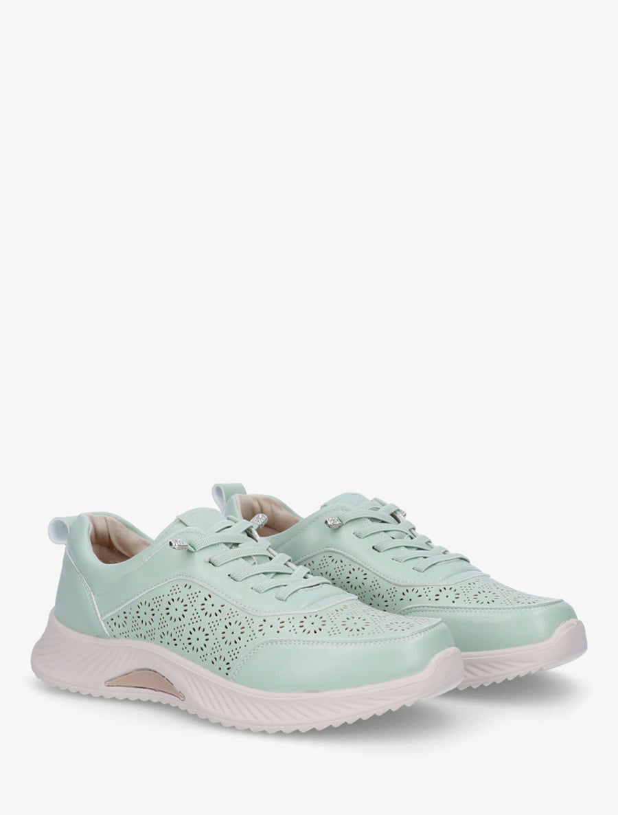 Baskets ajourées à motif fantaisie - Vert d&