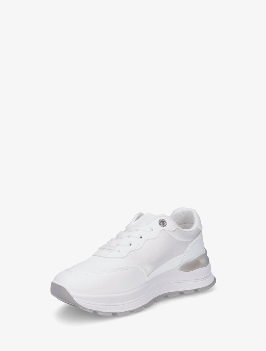 Baskets en simili et bandes contrastantes - Blanc - 3