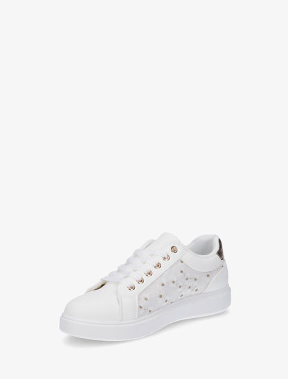 Baskets brodées à motif marguerite - Blanc - 3