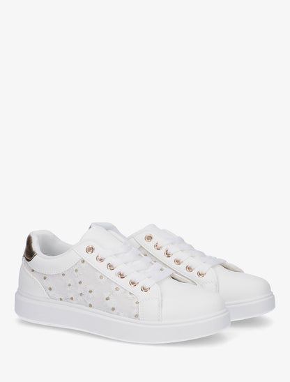 Baskets brodées à motif marguerite - Blanc - 4