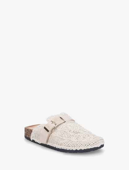 Mules fermées en macramé - Beige - 2