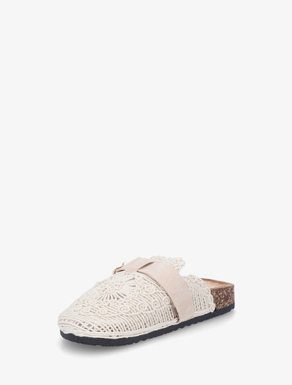 Mules fermées en macramé - Beige - 3