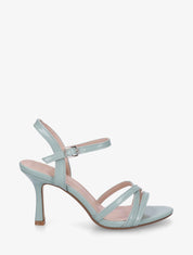Sandales unies en simili à talon talus - Vert d&