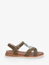 Nu-pieds en suédine à empiècement bijoux pierres - Kaki - 1