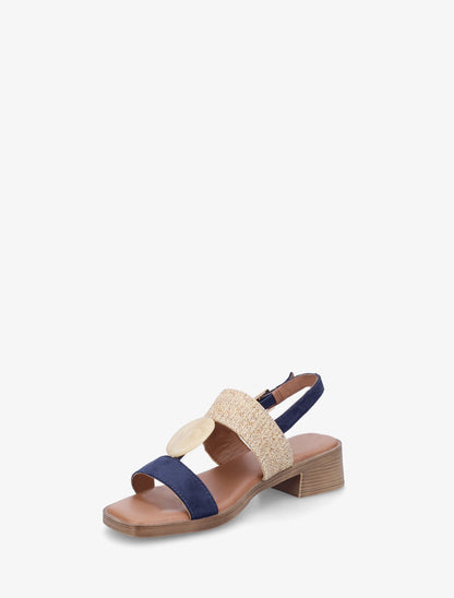Sandales à empiècement bijou style pierre - Marine - 3