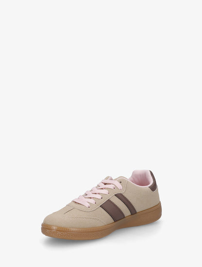 Sneakers à bandes contrastantes - Taupe - 3
