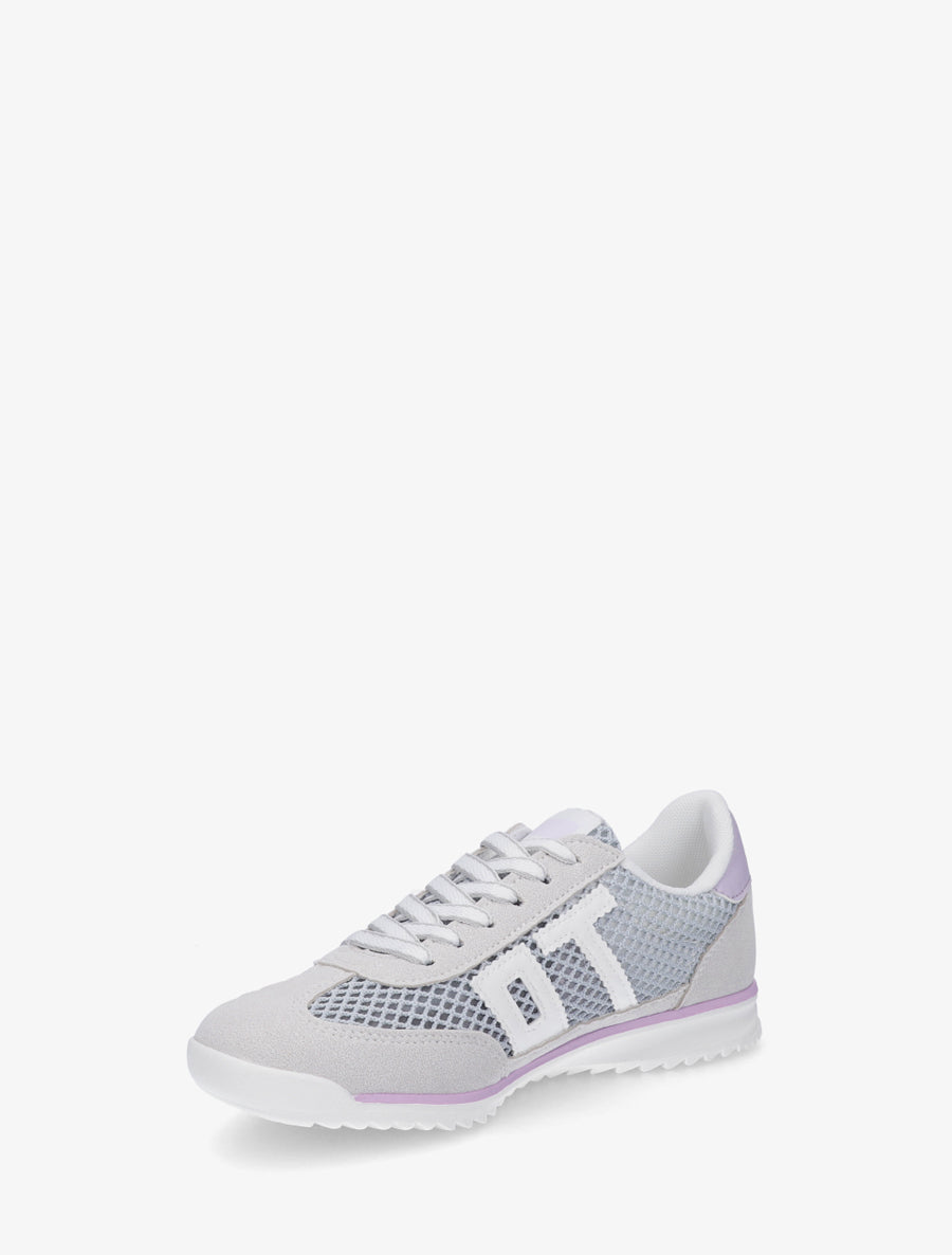 Sneakers bimatière floquées - Gris - 3