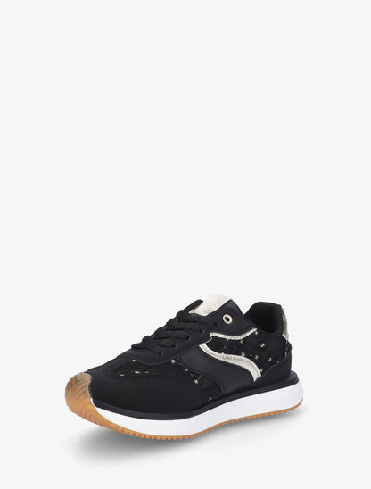 Sneakers en simili à motif pâquerettes - Noir - 3