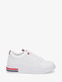 Sneakers piquetés en simili - Blanc - 1