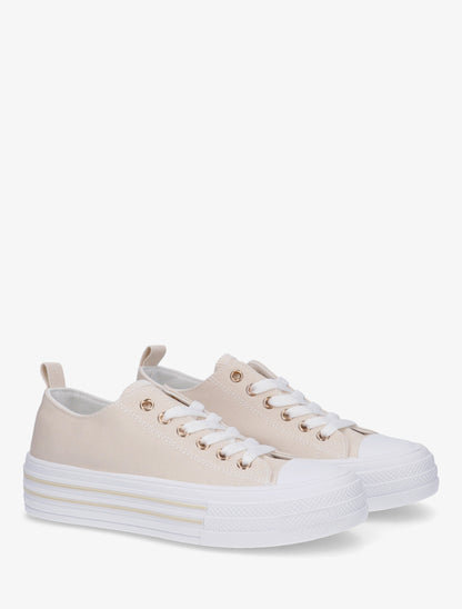 Tennis en toile à bout rond - Beige - 4