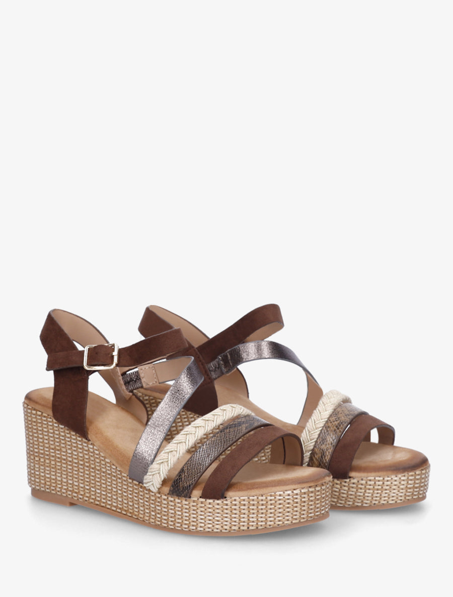 Sandales multibride fantaisie - Marron - 4