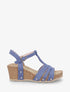 Sandales en suédine à bride en T - Bleu - 1