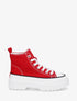 Baskets montantes en tissu à semelle crantée - Rouge - 1