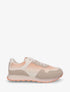 Sneakers bi-matière à semelle épaisse - Rose saumon - 1