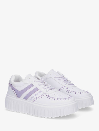 Baskets à coutures contrastantes - Lilas - 4