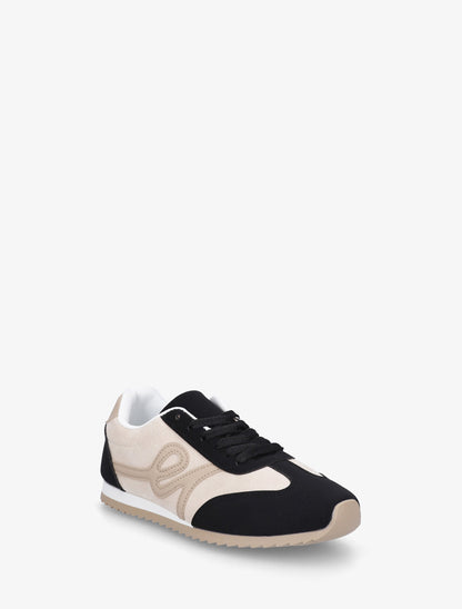 Sneakers en suédine à empiècement effet nubuck - Noir - 2