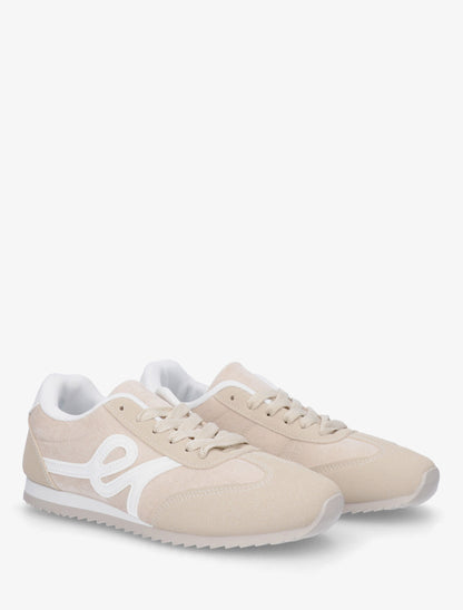 Sneakers en suédine à empiècement effet nubuck - Beige - 4