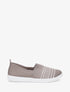 Slip-on en maille ajourée rayée - Taupe - 1