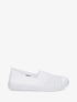 Slip-on en maille ajourée rayée - Blanc - 1