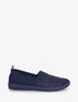 Slip-on en maille ajourée rayée - Marine - 1
