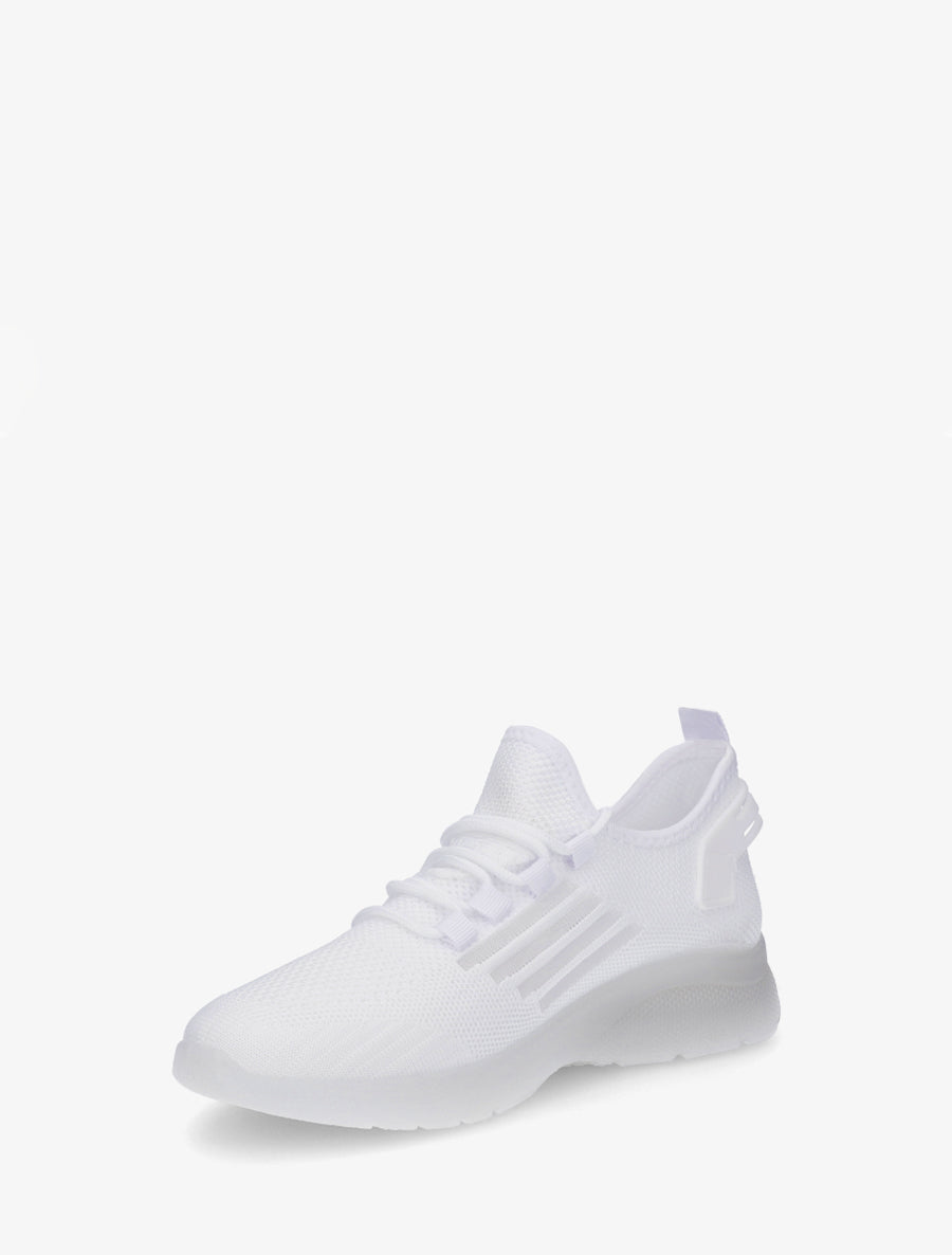 Baskets en tissu style running - Blanc - 3