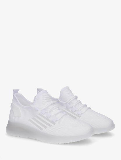 Baskets en tissu style running - Blanc - 4
