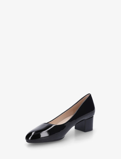 Escarpins unis à talon bloc - Noir - 3