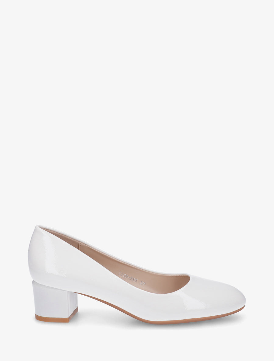 Escarpins unis à talon bloc - Blanc - 1