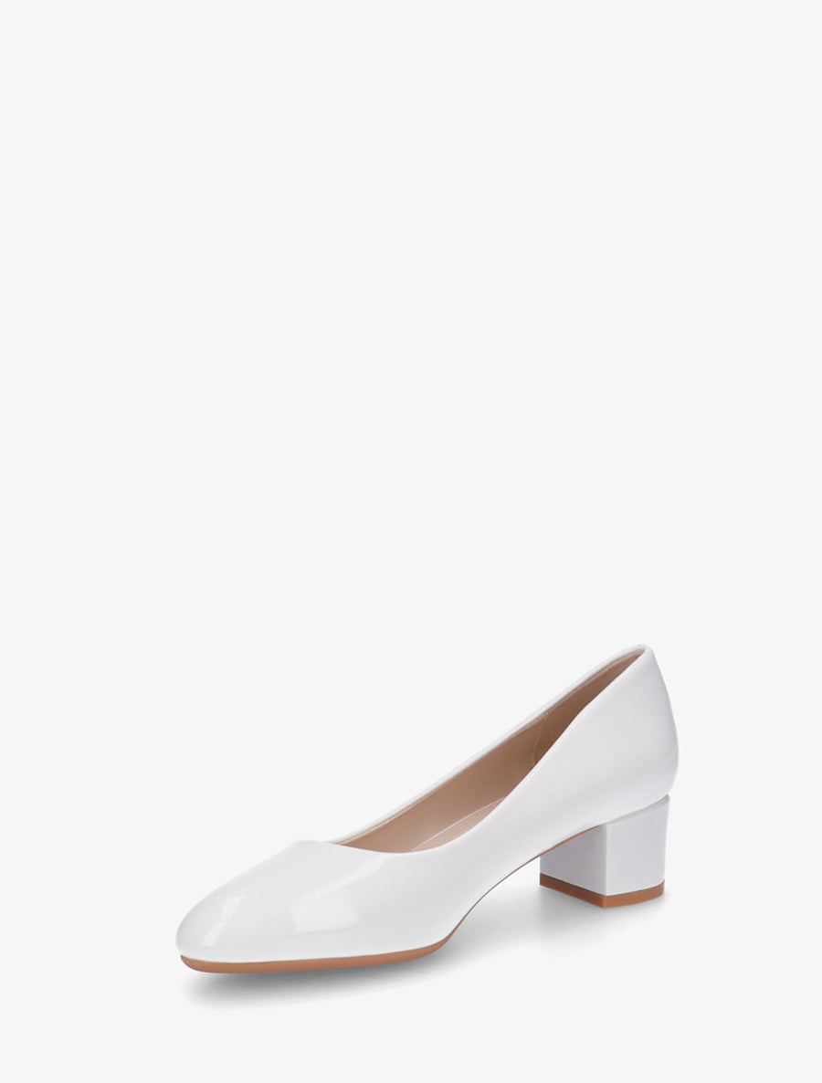 Escarpins unis à talon bloc - Blanc - 3