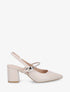 Escarpins unis à bride strassée - Beige - 1