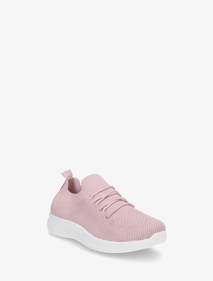 Baskets unies en maille - Rose - 2