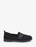Mocassins en tissu à empiècement simili - Noir - 1