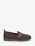 Mocassins en tissu à empiècement simili - Marron - 1